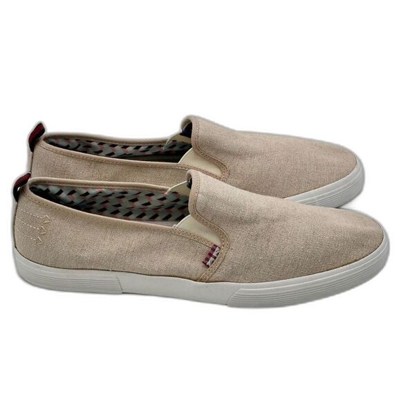 Ben Sherman Bristol Slip-On Sneakers Men's 12 Beige Canvas Casual Shoes - Picture 5 of 10